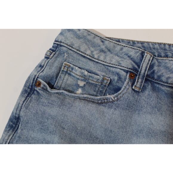 Old Navy O.G. Straight Leg High Rise Lite Wash Blue Jeans Size:20 Distressed - Picture 8 of 16